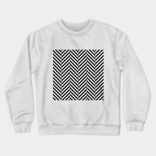 Black and white  illusive chevron pattern Crewneck Sweatshirt by kallyfactory